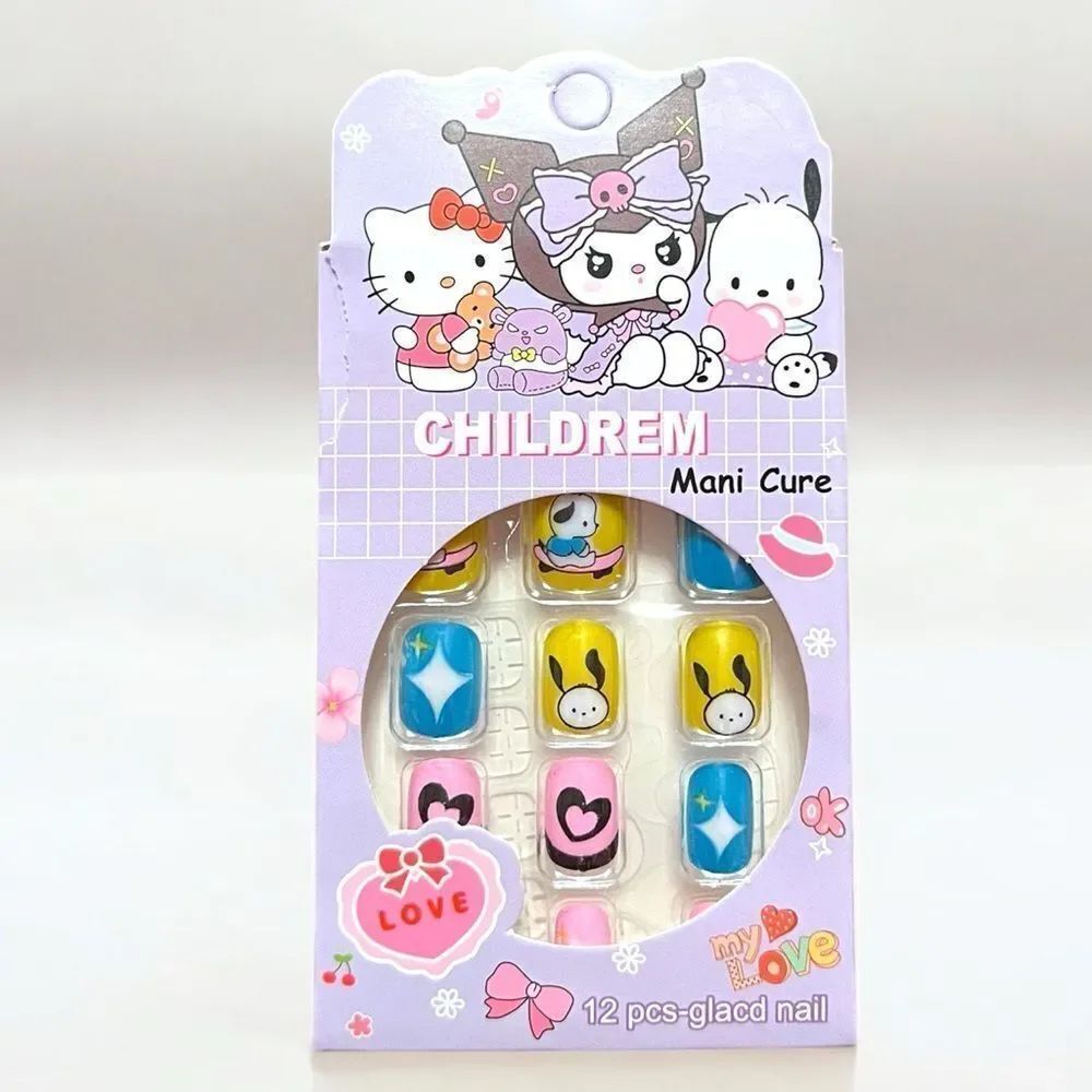 Pochacco Heart Press On Nails For Kids